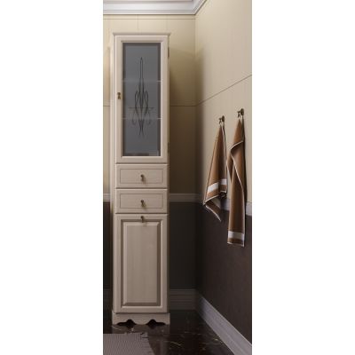 Пенал Тибет 40, цвет слоновая кость, левый, с худ.стеклом