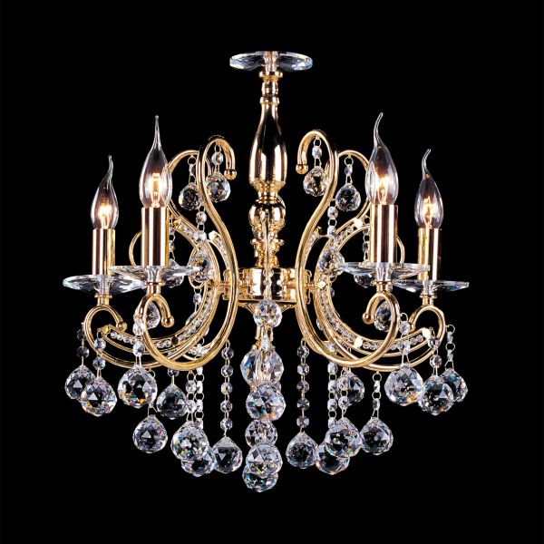 Люстра подвесная ELEGANTE 5х60W E14 24K ЗОЛОТО